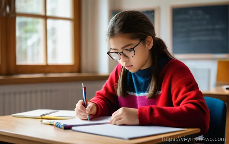 백지 학습법과 학습 동기 부여의 중요성 - **Prompt:** "A young adult (18-22 years old) student, dressed in a comfortable yet modest sweater an...