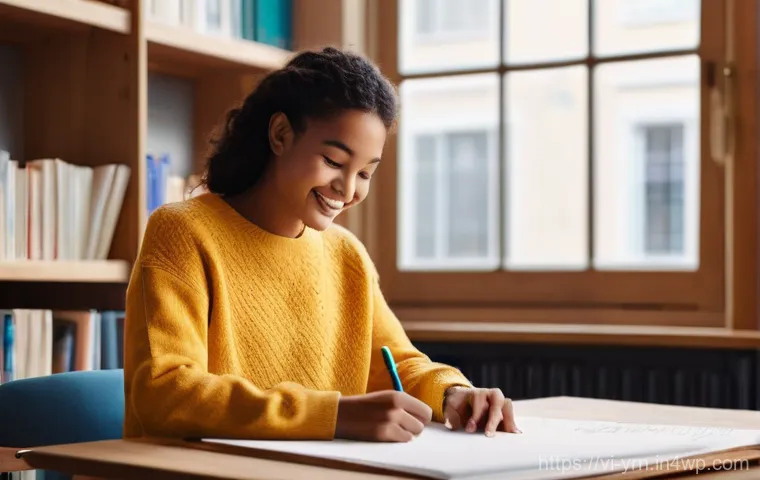 백지 학습법과 학습 경험의 중요성 - **Prompt:** A young, diverse student, wearing a comfortable, modest sweater and jeans, sits at a cle...