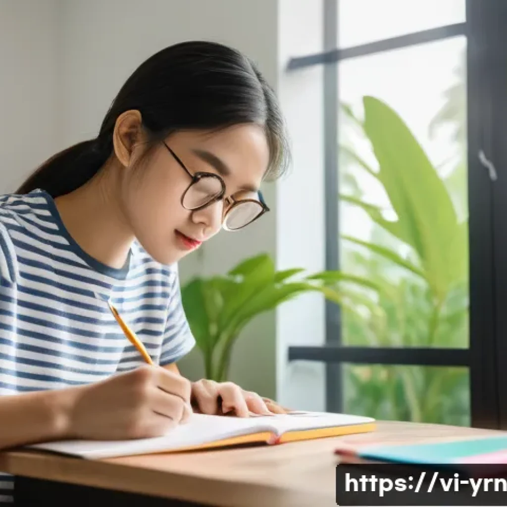 백지 학습법을 통한 동기부여 향상 전략 - A bright and clean study environment in a modern Vietnamese home, featuring a tidy wooden desk with ...