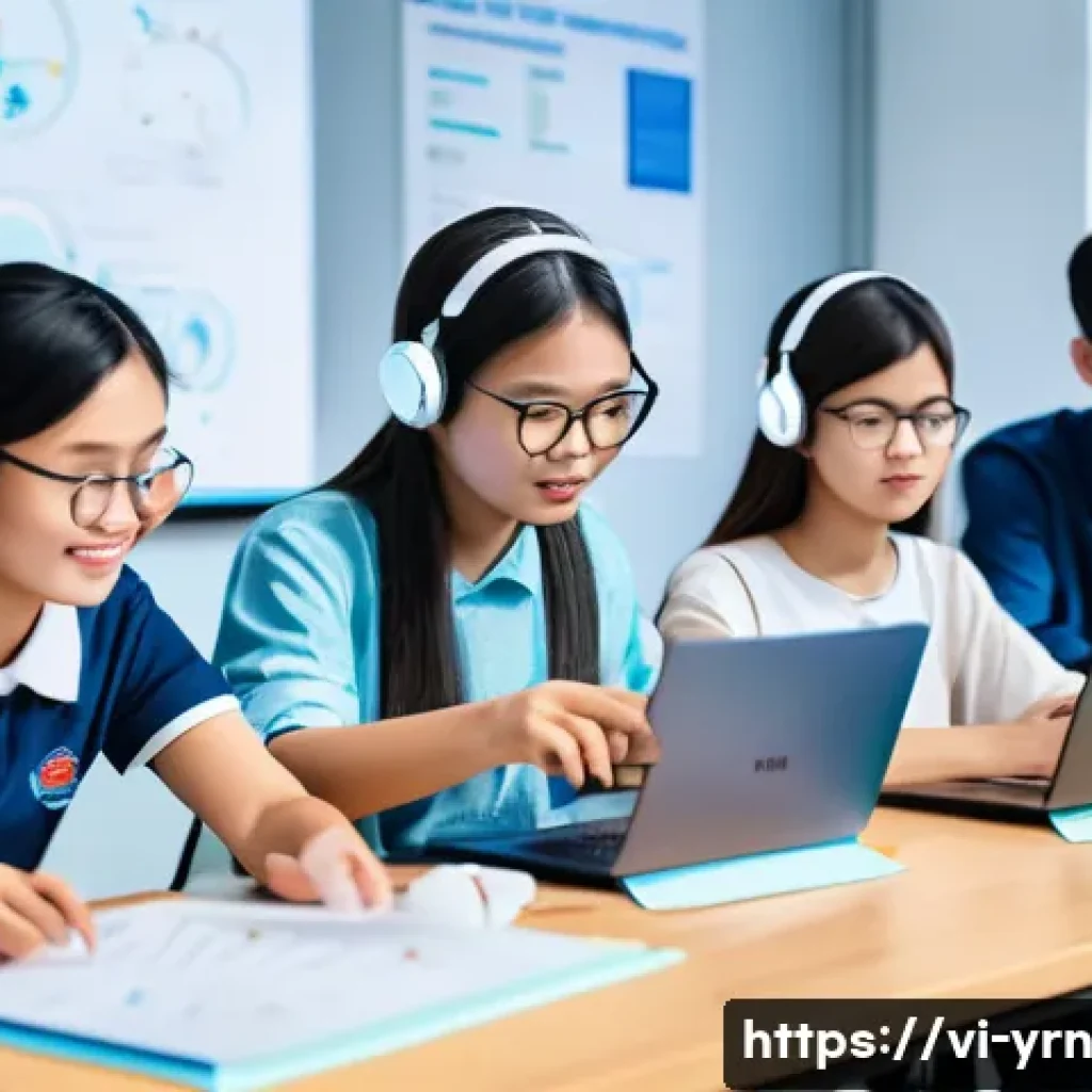 백지 학습법의 역사적 배경 - A vibrant Vietnamese university classroom scene featuring diverse students actively engaged in hands...