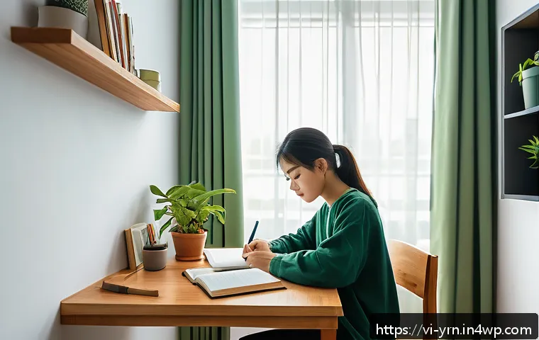 백지 학습법과 팀 기반 학습의 연계 - A modern, cozy study corner bathed in natural daylight, featuring a young Vietnamese student focused...