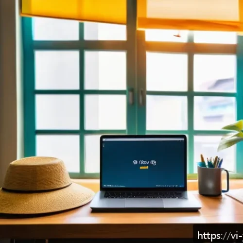 Home 30 백지 학습법과 정보 기술의 융합 - A modern Vietnamese student’s study space featuring a sleek laptop, smartphone with Google Calendar ...
